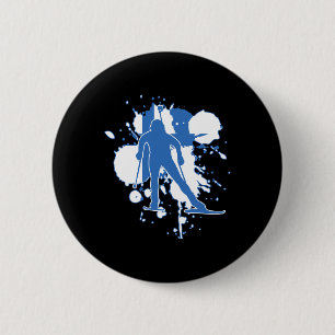 Chapa Redonda De 5 Cm Biatlonista de Bandera de Finlandia - Biatlón finl