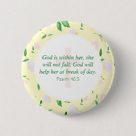 Chapa Redonda De 5 Cm Bible Verse Yellow Spring Watercolor Floral