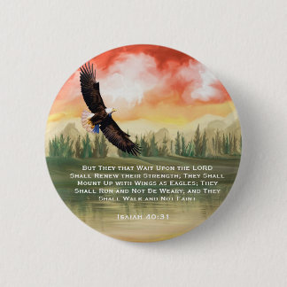 Chapa Redonda De 5 Cm Biblia Verse Isaiah 40: 31 montada en las alas del