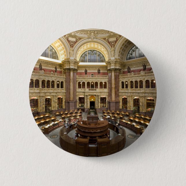 Chapa Redonda De 5 Cm Biblioteca del Congreso (Anverso)