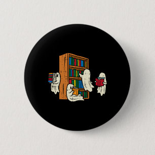 Chapa Redonda De 5 Cm Bibliotecario Halloween B de docente que lee libro