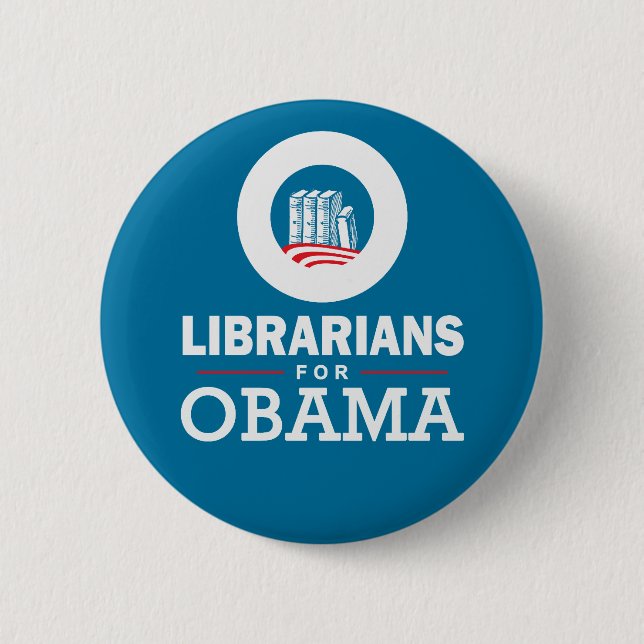 Chapa Redonda De 5 Cm Bibliotecas para Obama (Anverso)