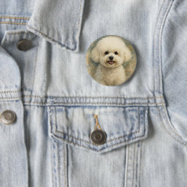 Chapa Redonda De 5 Cm Bichón Frisé