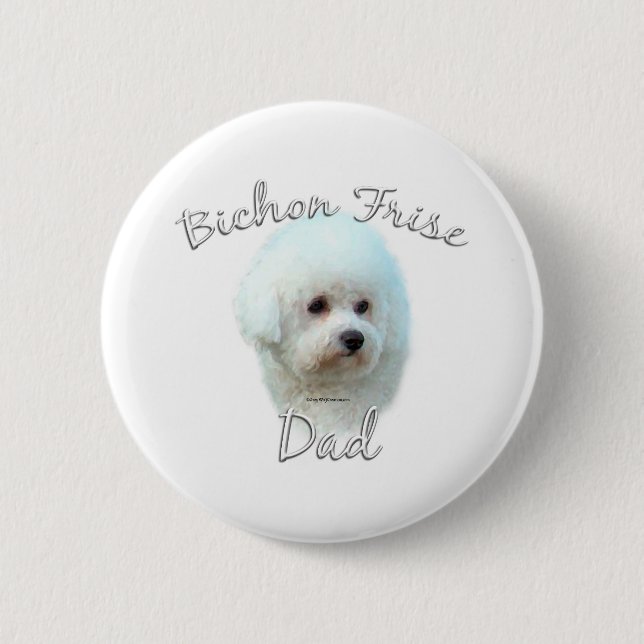 Chapa Redonda De 5 Cm Bichon Frise Dad 2 (Anverso)