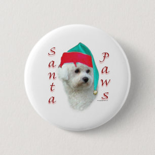 Chapa Redonda De 5 Cm Bichon Frise Santa Paws