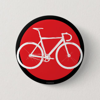 Chapa Redonda De 5 Cm Bici de la pista - punto rojo
