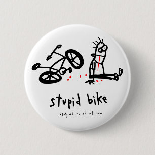 Chapa Redonda De 5 Cm Bici estúpida