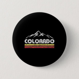 Chapa Redonda De 5 Cm Bicicleta de montaña retro vintage Colorado esquí