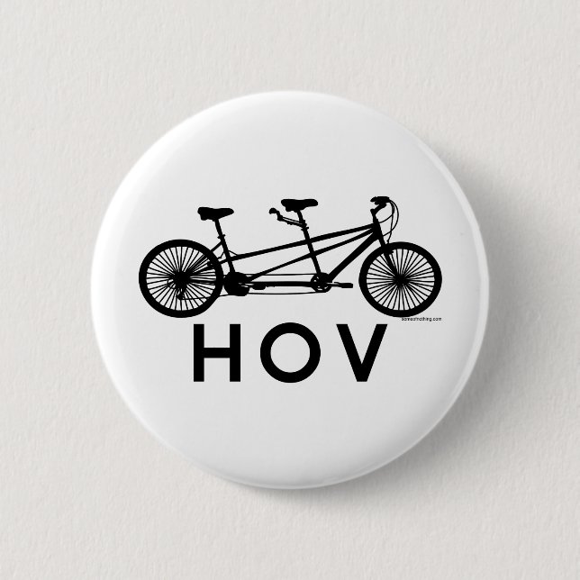 Chapa Redonda De 5 Cm Bicicleta del tándem de HOV (Anverso)