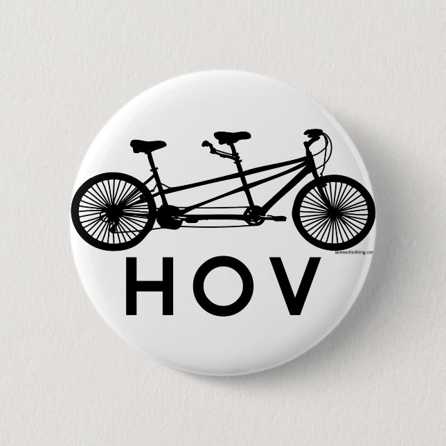 Chapa Redonda De 5 Cm Bicicleta del tándem de HOV (Anverso)