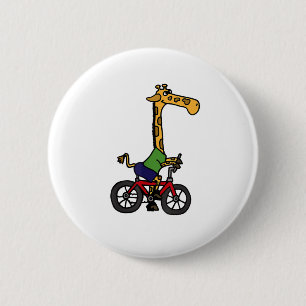 Chapa Redonda De 5 Cm Bicicleta Guay Giraffe Riding
