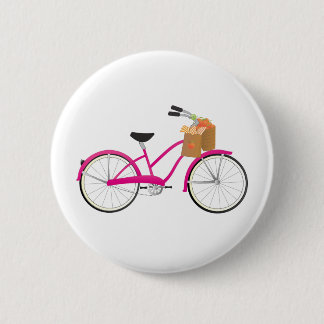 Chapa Redonda De 5 Cm Bicicleta Hot PInk con Naranjas
