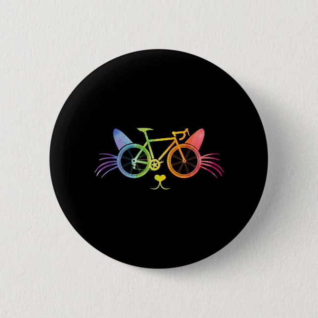 Chapa Redonda De 5 Cm Bicycle Cat Lgbt (Anverso)