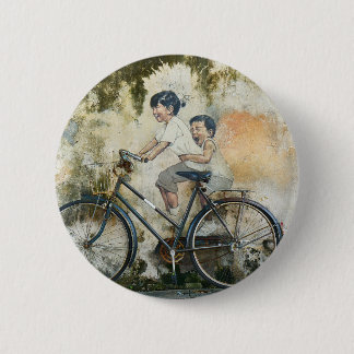 Chapa Redonda De 5 Cm Bicycle Mural Button