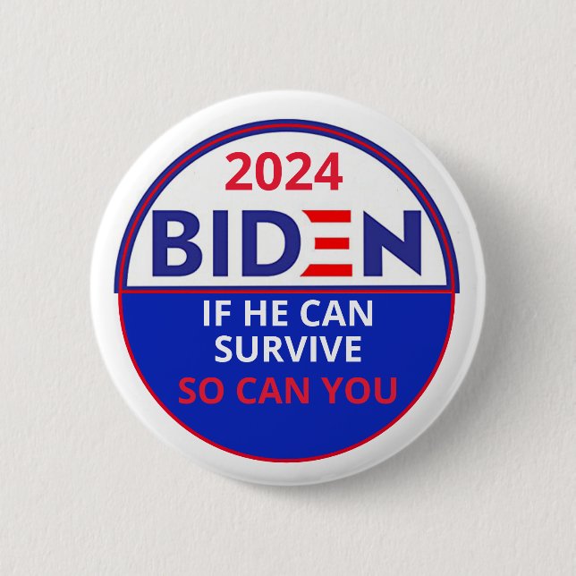 Chapa Redonda De 5 Cm Biden 2024 (Anverso)