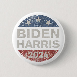 Chapa Redonda De 5 Cm Biden Harris 2024 Retro Vintage
