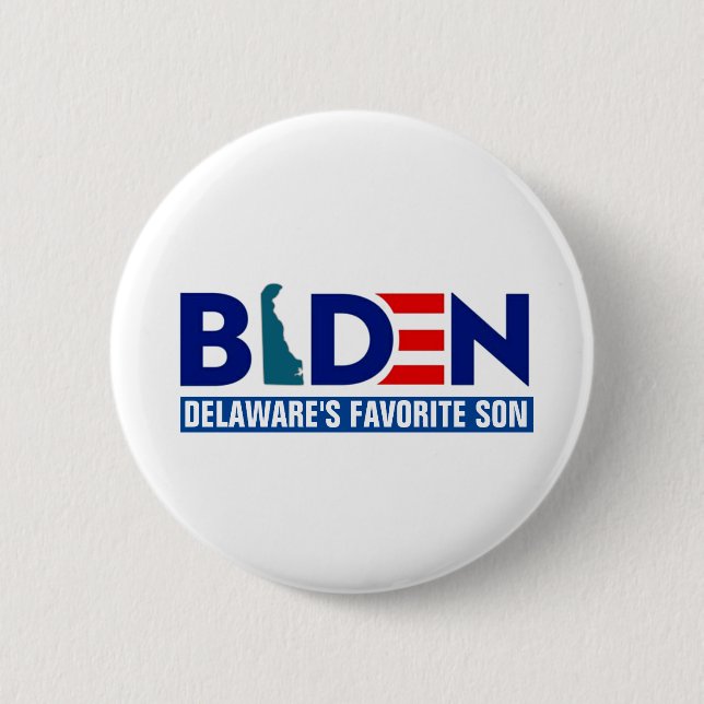 Chapa Redonda De 5 Cm Biden: Hijo favorito de Delaware (Anverso)