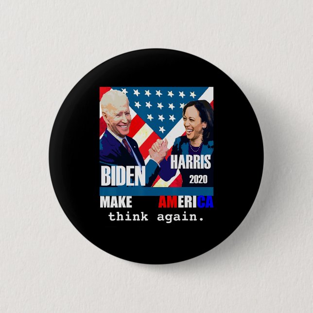 Chapa Redonda De 5 Cm Biden Kamala Harris (Anverso)