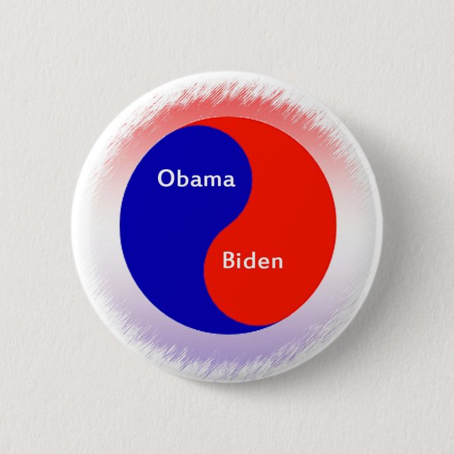 Chapa Redonda De 5 Cm ~ Biden Yin Yang de Obama (Anverso)