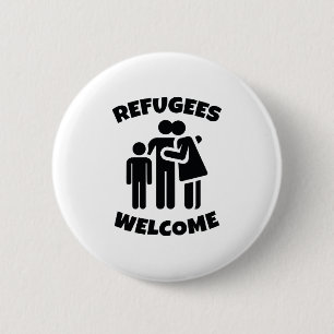 Chapa Redonda De 5 Cm Bienvenida a los refugiados
