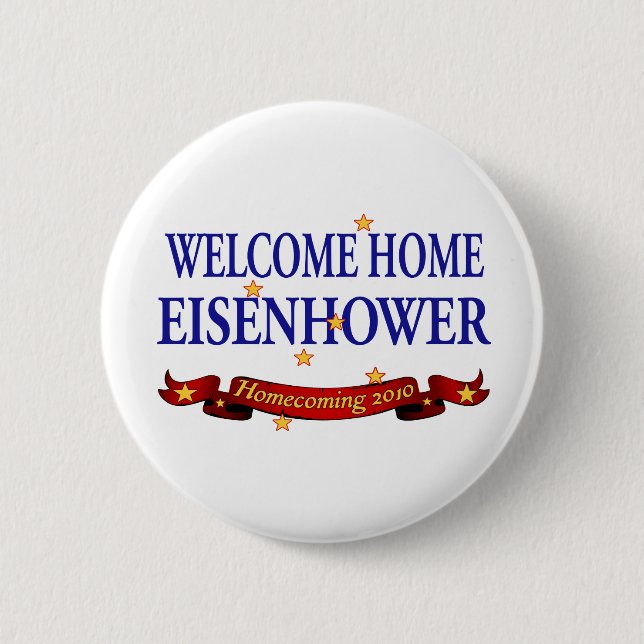 Chapa Redonda De 5 Cm Bienvenida Hogar Eisenhower (Anverso)