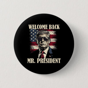 Chapa Redonda De 5 Cm Bienvenido Byck Sr Presidente Donald Trump Victori