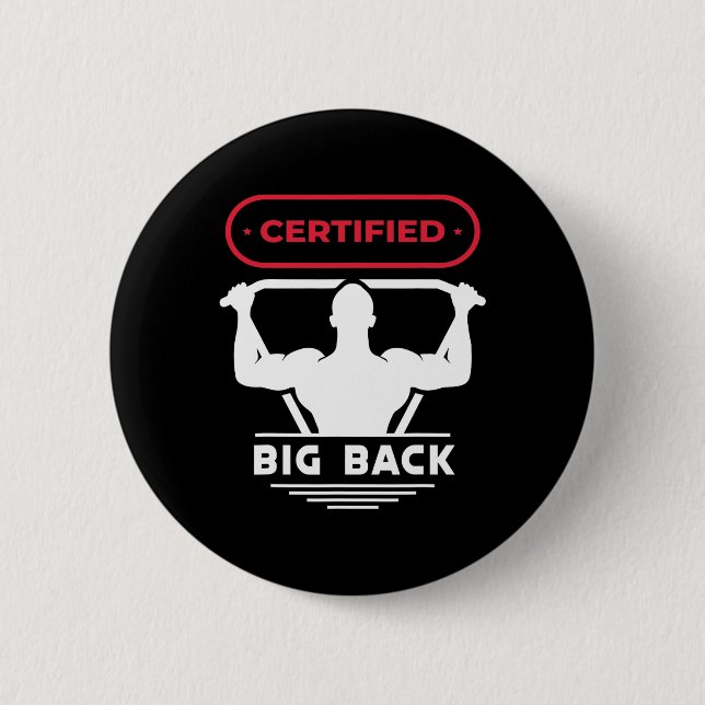 Chapa Redonda De 5 Cm Big Back Certified Big Back Design Bodybuilding Bi (Anverso)