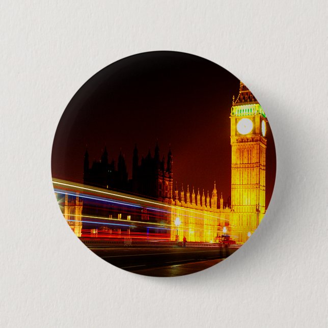 Chapa Redonda De 5 Cm Big Ben, Londres (Anverso)