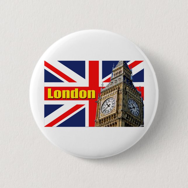 Chapa Redonda De 5 Cm Big Ben - Londres - Inglaterra (Anverso)