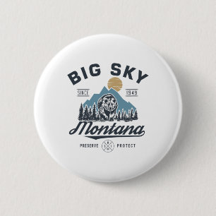 Chapa Redonda De 5 Cm Big - Sky Montana Snow Skip Trendy Retro Lodge