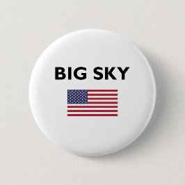 Chapa Redonda De 5 Cm Big Sky USA Bandera estadounidense de color claro