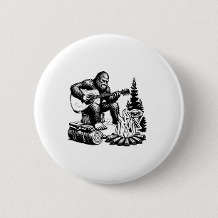 Chapa Redonda De 5 Cm Bigfoot Acampando Smore Roca Bigfoot Tocando Guita