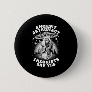 Chapa Redonda De 5 Cm Bigfoot Alien Y Ufo I Anciano Astronauta Theorismo