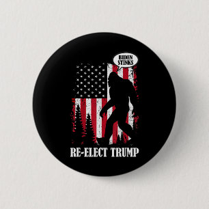 Chapa Redonda De 5 Cm Bigfoot dice que Biden Stinks