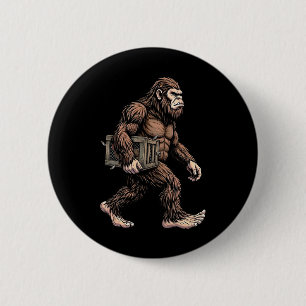 Chapa Redonda De 5 Cm Bigfoot llevando caja de pollos granja Sasquatch H