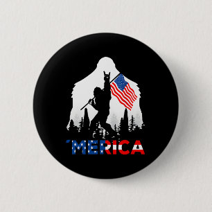 Chapa Redonda De 5 Cm Bigfoot Merica Rock Americana Bandera De EE. UU. P