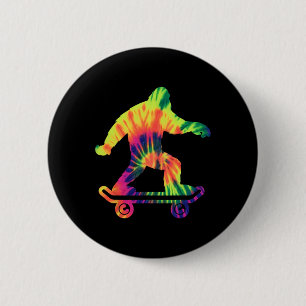 Chapa Redonda De 5 Cm Bigfoot Tie Dye Hippie Patinadores Sasquatch Ska