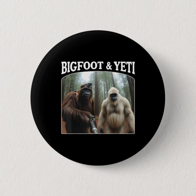 Chapa Redonda De 5 Cm Bigfoot y Yeti divertidos Sasquatch Vlogs de Bigfo (Anverso)