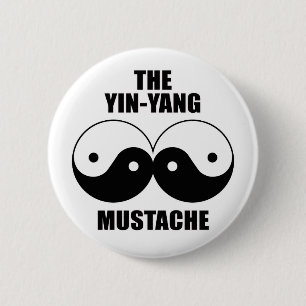 Chapa Redonda De 5 Cm Bigote de Yin-Yang