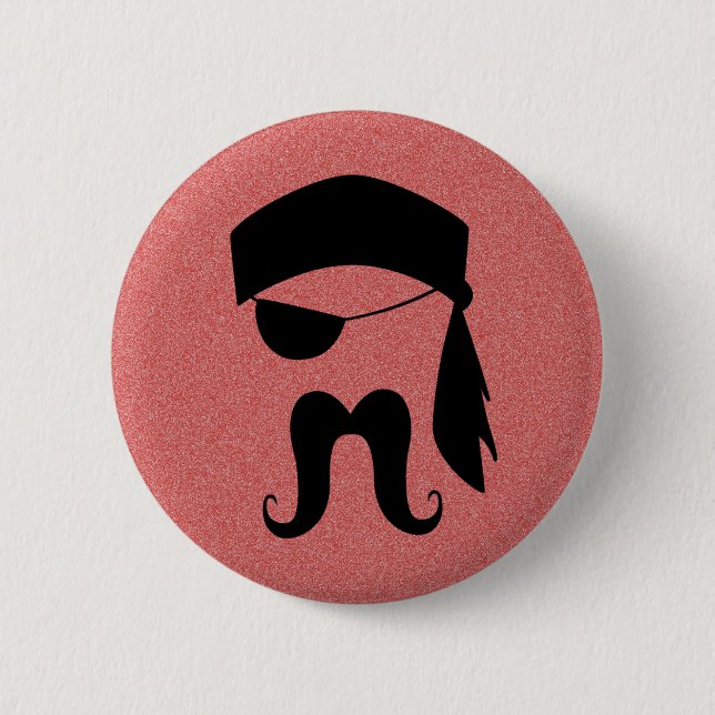 Chapa Redonda De 5 Cm Bigote del pirata (Anverso)