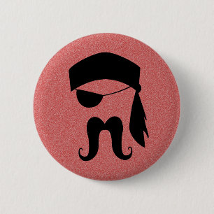 Chapa Redonda De 5 Cm Bigote del pirata