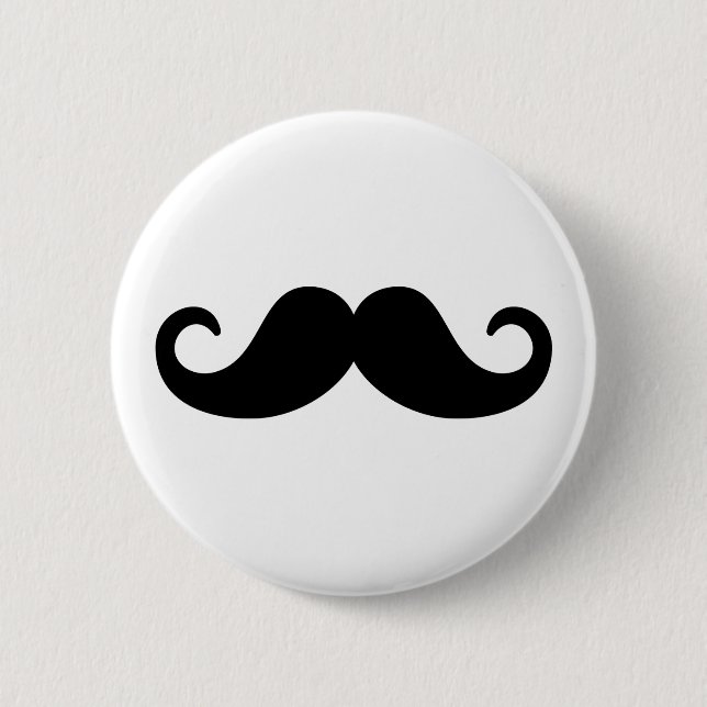 Chapa Redonda De 5 Cm Bigote divertido (Anverso)
