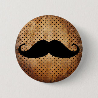 Chapa Redonda De 5 Cm Bigote negro divertido