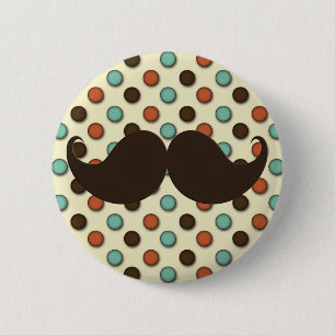 Chapa Redonda De 5 Cm Bigote retro del manillar en modelo enrrollado