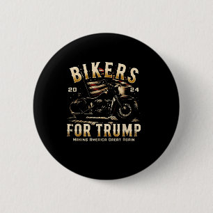 Chapa Redonda De 5 Cm Biker Para Trump 2024