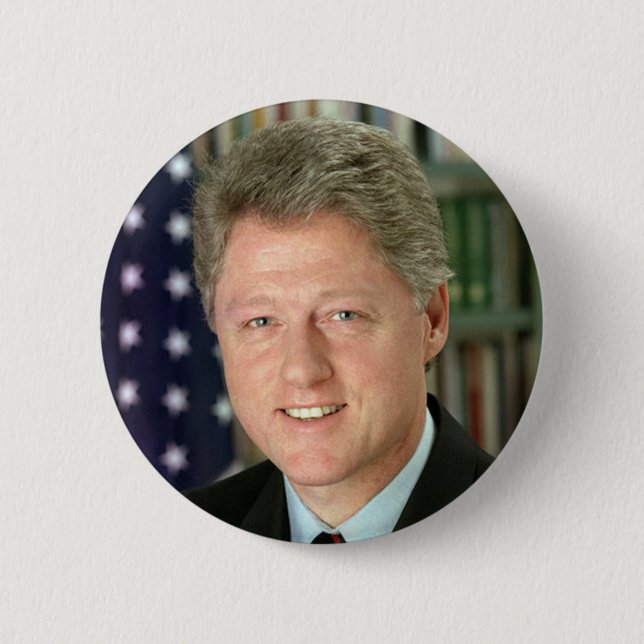 Chapa Redonda De 5 Cm Bill Clinton (Anverso)