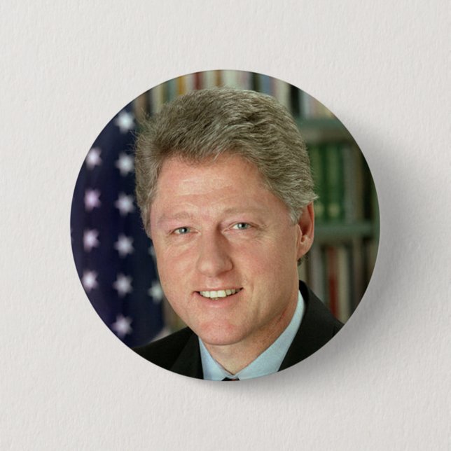Chapa Redonda De 5 Cm Bill Clinton (Anverso)