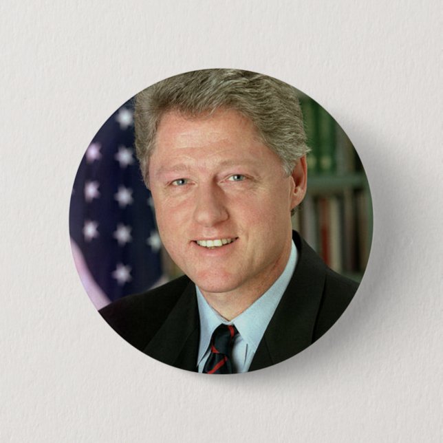 Chapa Redonda De 5 Cm Bill Clinton (Anverso)