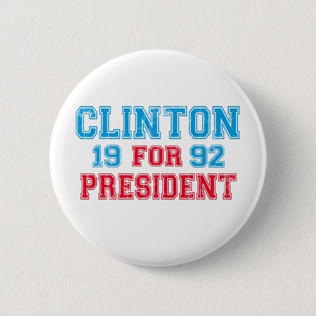 Chapa Redonda De 5 Cm Bill Clinton 1992 (Anverso)