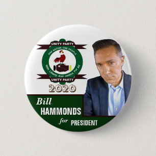 Chapa Redonda De 5 Cm Bill Hammonds para el presidente 2020